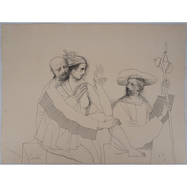 The Lovers and the Pilgrim Drawing by Miguel Conde, 1993 For Sale - Image 9 of 9