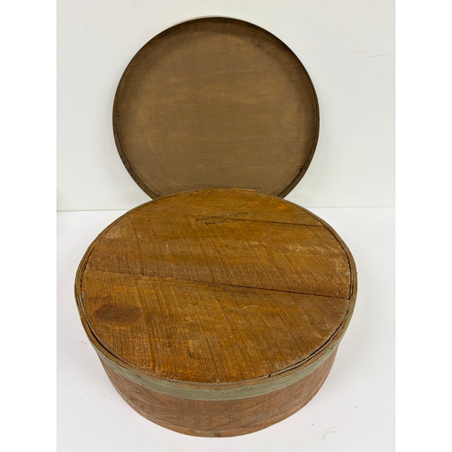 Vintage Hand-Painted Round Wooden Cheese Box – Floral Folk Art For Sale - Image 14 of 15