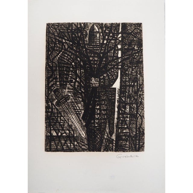 Marcel Gromaire, Macbeth, Shakespeare, The Forest on the Move, 1958, Original Etching For Sale - Image 7 of 7