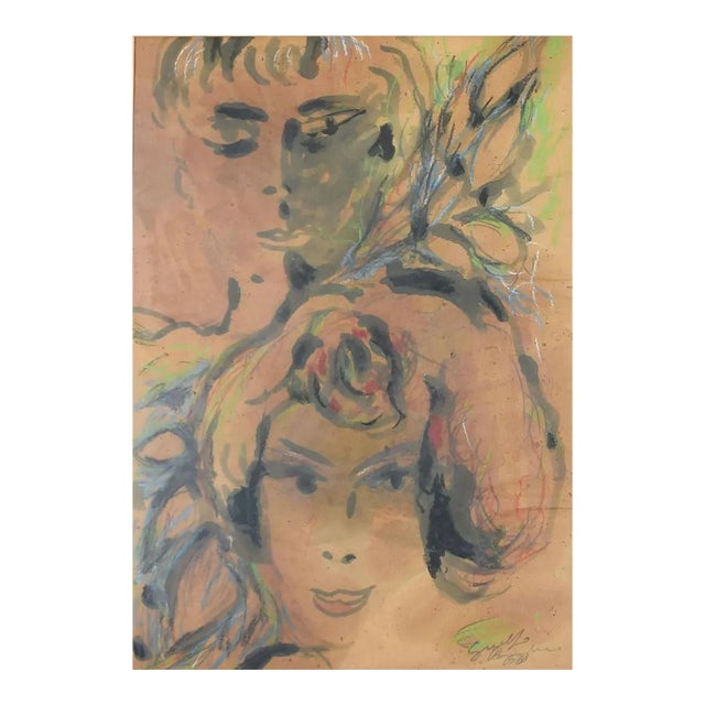 Women - Original Watercolor by Guelfo Bianchini - 1961 1961 For Sale