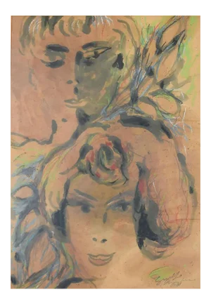 Women - Original Watercolor by Guelfo Bianchini - 1961 1961