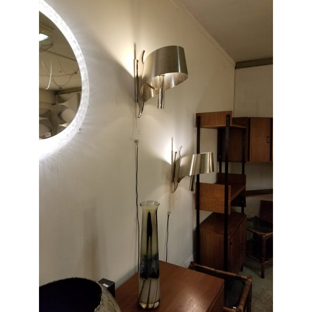 1970s Pair of 1970s Maison Charles Polished Chrome Finish Sconces For Sale - Image 5 of 6