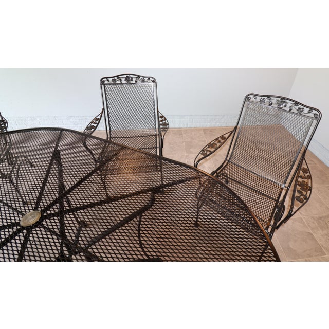 Vintage Russel Woodard "Primrose" Wrought Iron Family Patio, 7 Pieces For Sale - Image 12 of 18