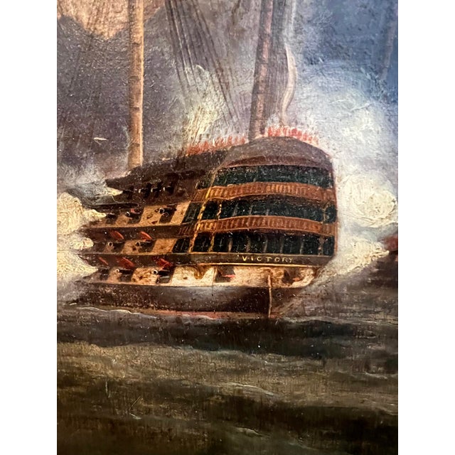 Victorian Manner of Sir George Chambers - The Battle of Trafalgar (Oil on Canvas) For Sale - Image 3 of 14
