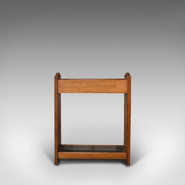 Brown Arts & Crafts Antique Oak Hallway Rack For Sale - Image 8 of 13