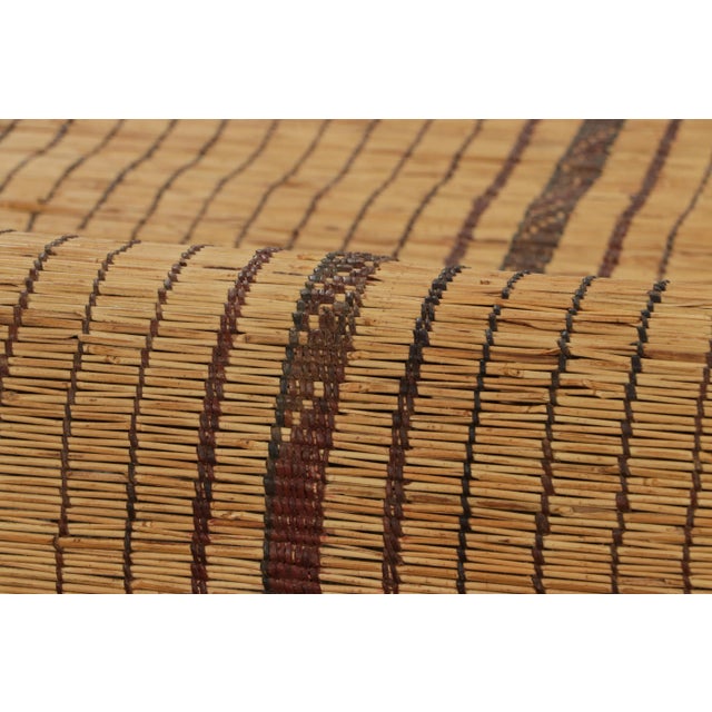 Wood Vintage Tuareg Mat Runner, Stripes in Warm Gold and Brown Tones - Rug & Kilim For Sale - Image 7 of 8
