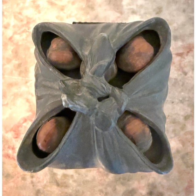 Antique Bronze Gathered Box W"nuts For Sale - Image 4 of 11