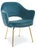 Robin's Egg Blue Saarinen Executive Arm Chair in Pavo Velvet, Gold Edition For Sale - Image 8 of 8