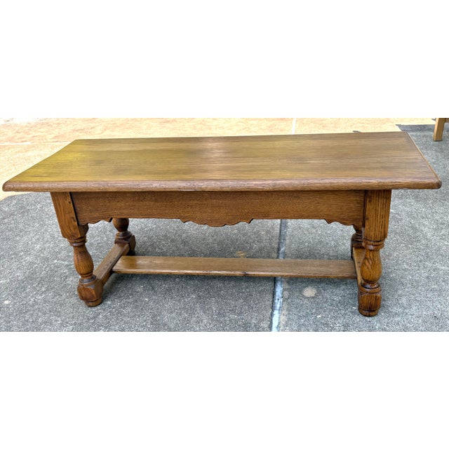 Vintage Country French Coffee Table With Two Drawers For Sale - Image 10 of 12