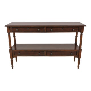 Stanley Cherry 4 Drawer Console or Sofa Table For Sale