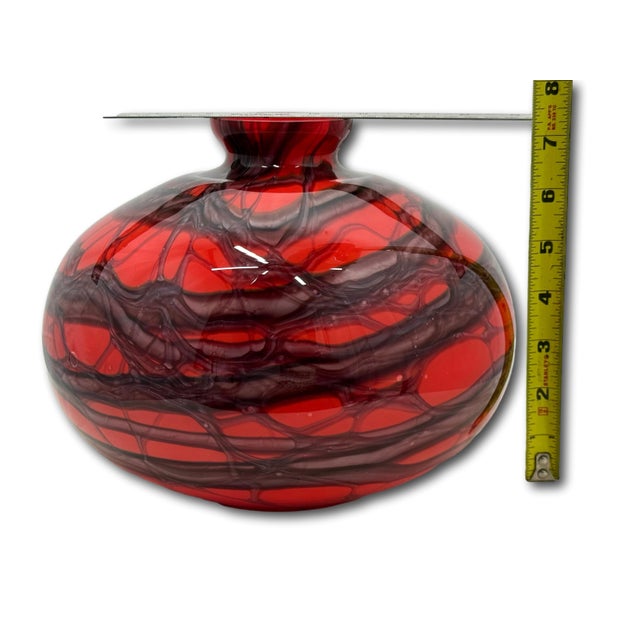 Unusual Large Size Antique Art Deco Czechoslovakian Hand Blown Art Glass Vase by Kralik - Circa 1920s For Sale - Image 18 of 18