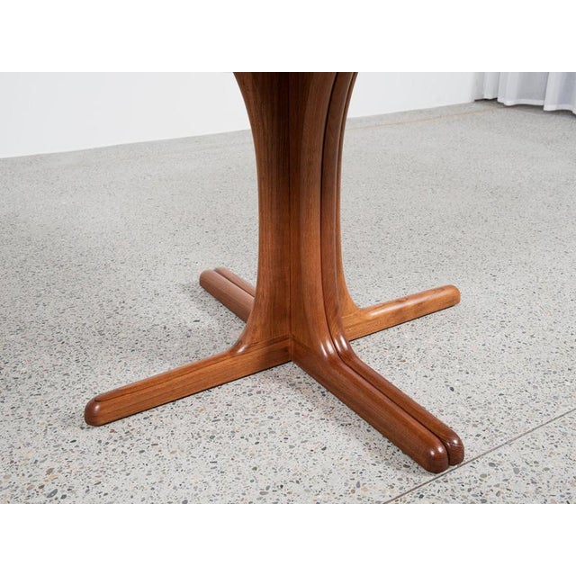 1960s Midcentury Danish Round Teak Dining Table with 2 Extensions 1960s - Central Leg attributed to Erling Torvits For Sale - Image 5 of 12