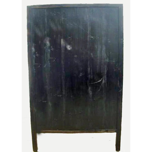 Wood Dark Reddish Brown Lattice and Carved Cabinet For Sale - Image 7 of 7