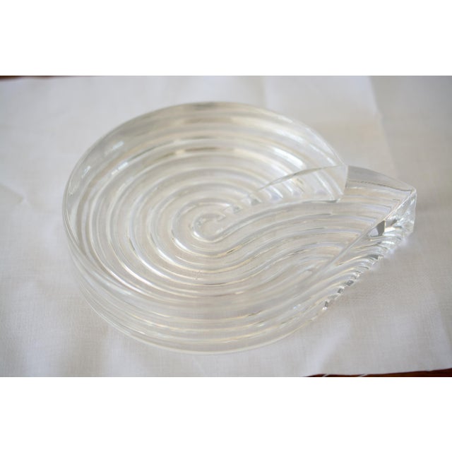 Transparent 1980s Post Modern Rosenthal Studio Art Crystal Catchall For Sale - Image 8 of 9