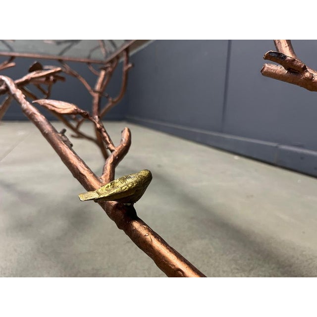 Vintage Hand Crafted Wrought Iron Tree Branches Cocktail Table with Glass, 1970s For Sale - Image 12 of 14