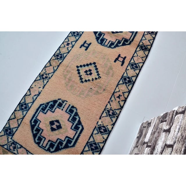 Turkish Decorative Handknotted Wool Runner For Sale - Image 3 of 10