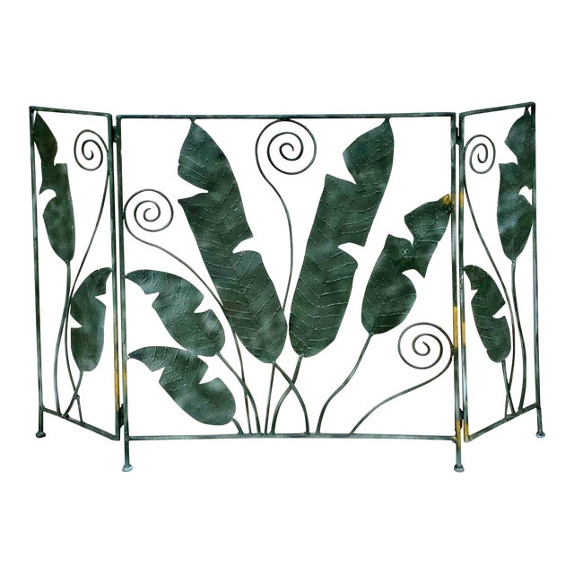 Vintage Cast Iron Palm Leaf Fireplace Screen Chairish