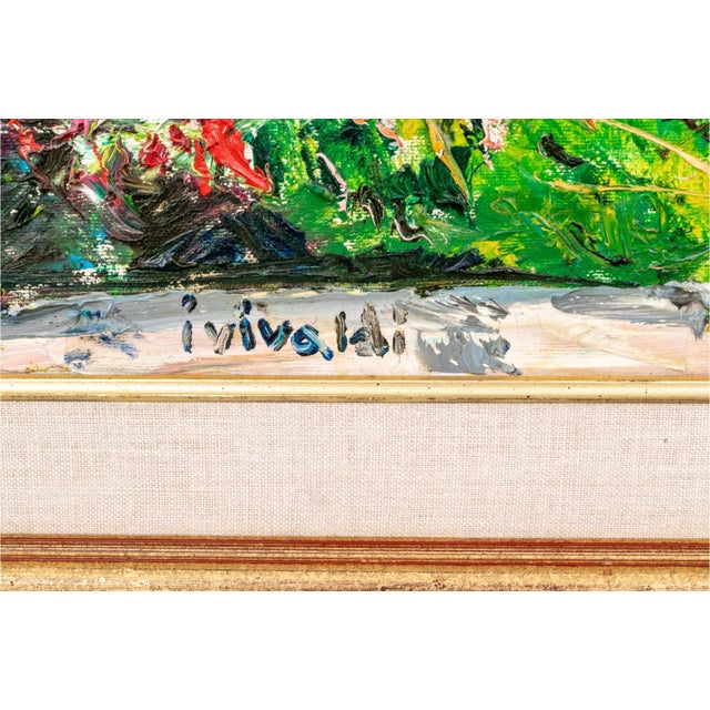 Le Corbusier Italo Vivaldi (20th C.) "Il Ristorante Italiano" Oil on Canvas, 1982 For Sale - Image 4 of 7