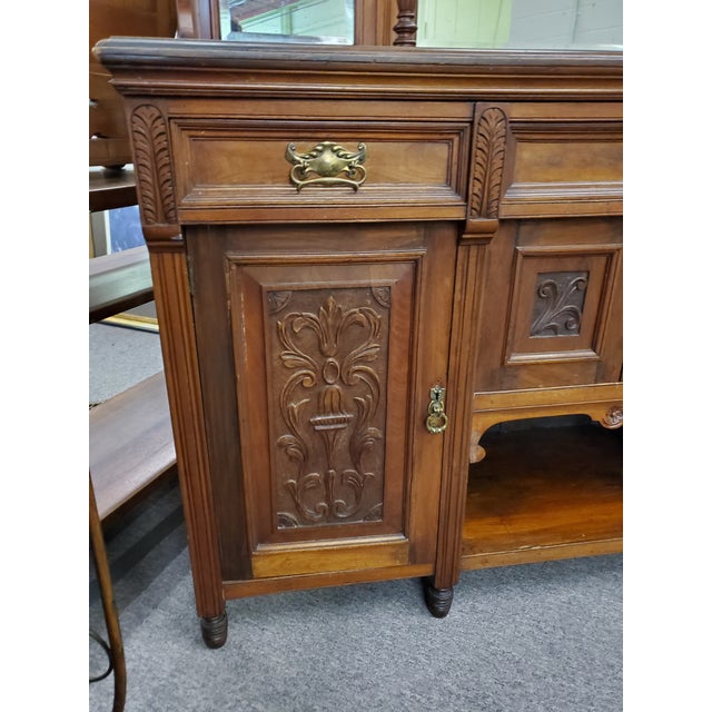 Early 20th Century Antique Hutch With Beveled Mirrors Chairish