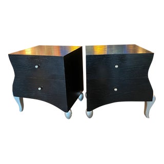 1980s Postmodern Wooden Nightstands - a Pair For Sale