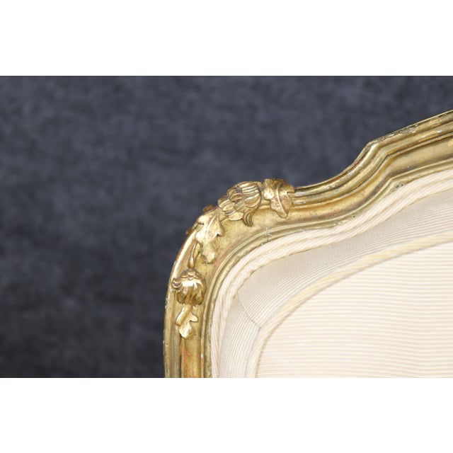 Wood Pair 19th C. French Louis XV Style Giltwood Armchairs For Sale - Image 7 of 17