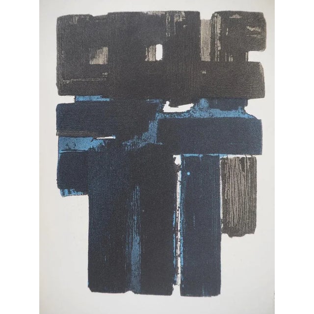 Pierre soulages (1919) strong water x, 1957 lithograph and stencil (jacomet process) after the artist's eau forte x...