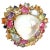 Bochic “Orient” Opal & Multi Gem Cluster Ring Set In 18K Gold & Silver, Size 6.5 For Sale