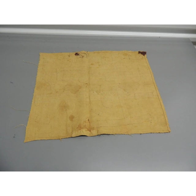 African Vintage Tan and Black Raffia Woven Kuba African Textile #3 For Sale - Image 3 of 5