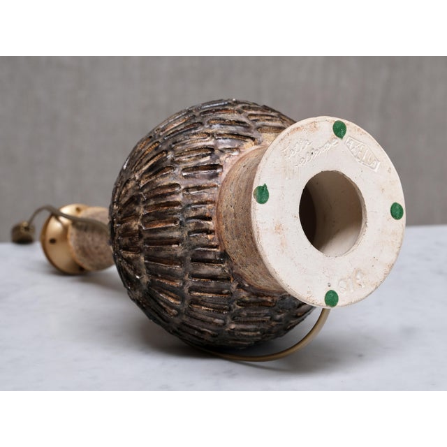 Sculptural Stoneware Table Lamp by Jette Hellerøe for Axella Keramik, Denmark, 1960s For Sale - Image 11 of 12