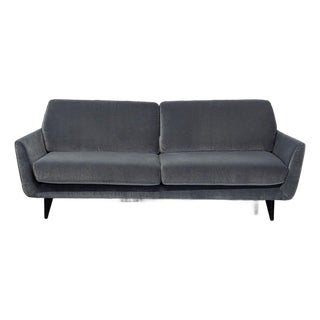 Sits for Crate and Barrel 3-Seat Dark Gray Sofa For Sale