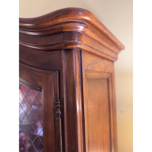 Brown 1970s Drexel Touraine II Pecan French Country Lighted China Cabinet For Sale - Image 8 of 12