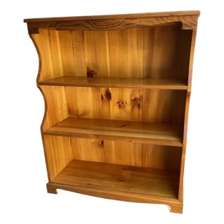 Mid 20th Century Mastercraft Pine Two-Shelf Low Bookcase For Sale