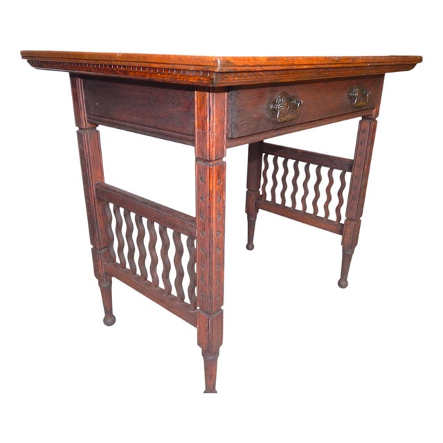 Mid 19th Century English Oak Arts & Crafts Table For Sale