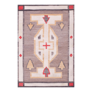 1920s Gray White Abstract Geometric Antique American Navajo Flat Weave Rug 3'10" X 5'8" Wool Carpet