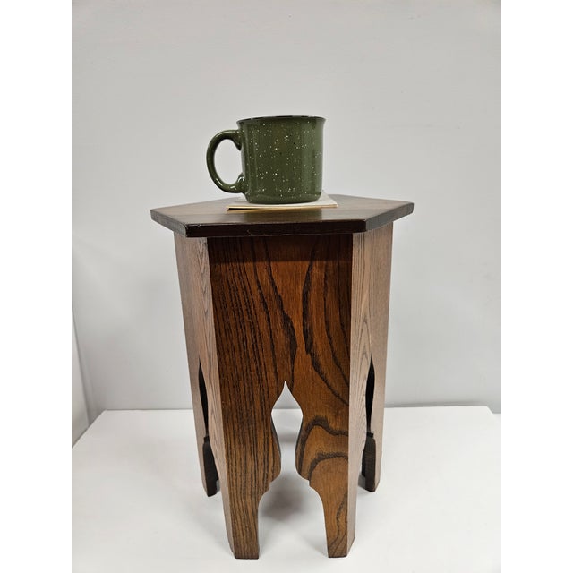 Arts and Crafts Hexagonal Side Table Plant Stand For Sale - Image 15 of 15