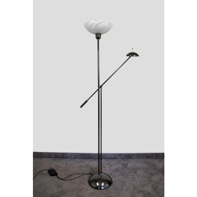 This vintage DUPLO 471 floor lamp, produced by the Italian brand Microdata Milano in the early 1980s, is a prized...