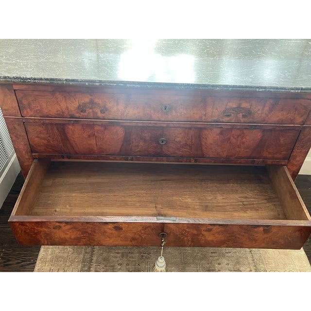 Mid 19th Century Louis Phillipe Console Chest With Black Marble Top, Mid 1800's For Sale - Image 5 of 11