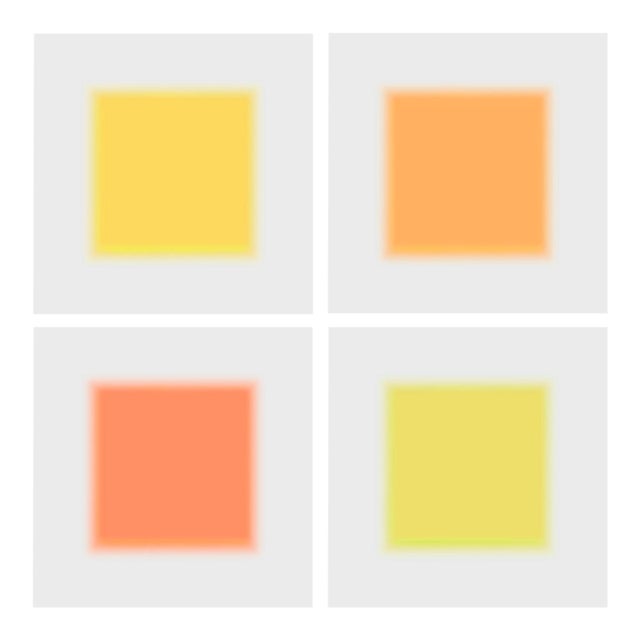 Geometric Art Prints 4 Pc 48x48 Yellow & Orange Squares by Angela Cameron For Sale