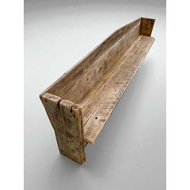 Beige Primitive Rustic Farmhouse Reclaimed Barnwood Pew Bench 36 In. For Sale - Image 8 of 10