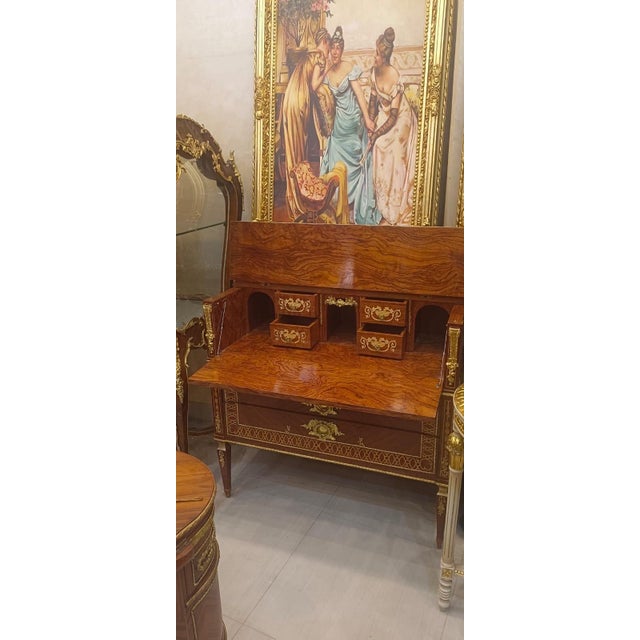 1960s 1960s French Louis XVI Secretary Desk | Mahogany Drop Front Writing Desk For Sale - Image 5 of 7