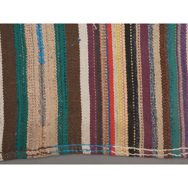1970s Vintage Handmade Wool Cotton Multicolor Kilim Rug For Sale - Image 10 of 11