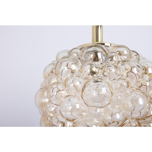 Large Amber Bubble Glass Pendant by Helena Tynell for Limburg, Germany, 1970s For Sale - Image 10 of 12