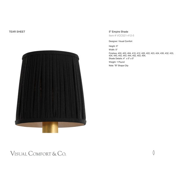 Visual Comfort Signature 5" Pleated Black Linen Shade Designer: Visual Comfort Signature Height: 5" Base: Shade Details:...