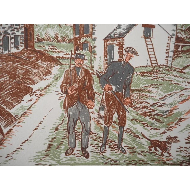 Jean Emile Laboureur, The Hunt, 1927, Original Signed Woodcut For Sale - Image 6 of 8