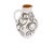 A West German ceramic pitcher produced by Jasba Keramik. This mid-century vase has a white glaze with black biomorphic...