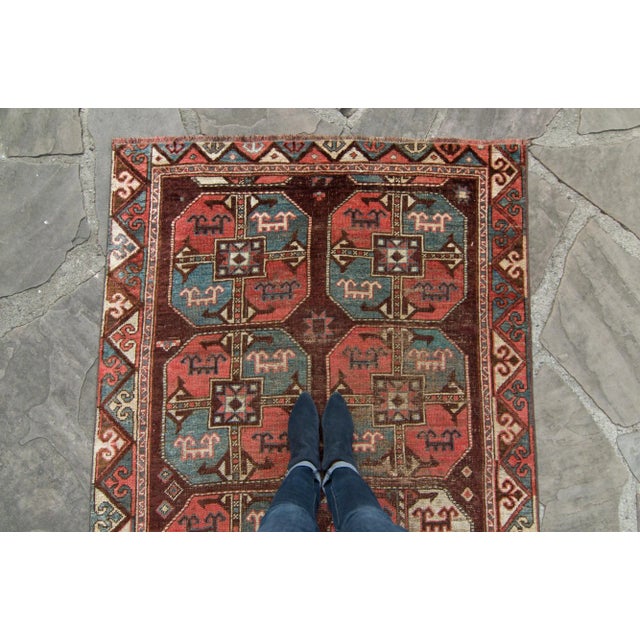 House of Séance - 1890s Antique Karakalpak Turkmenistan Wool Pile Hand-Knotted Rug - 4’4” X 8'7" For Sale - Image 4 of 12