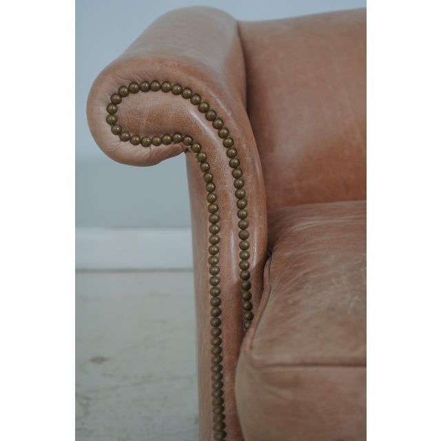 Hickory Chair Co Camelback Leather Sofa For Sale - Image 13 of 18