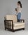 This sofa makes its impression through cream boucle upholstery, dark wood frame edge. Dating to Early 20th Century and...