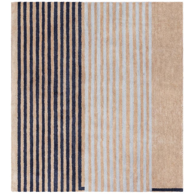 Contemporary Art Deco-Inspired Geometric Warm Tan Carpet by Doris Leslie Blau For Sale