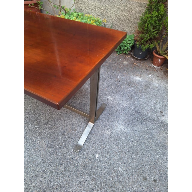 Vintage Desk Table in Wood and Chromed Metal by Gianno Moscatelli for Formanova, 1960s For Sale - Image 12 of 16